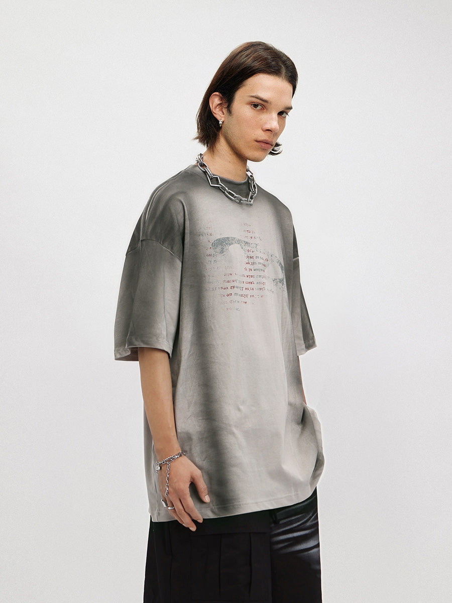 Liber Women's SS Hip-Hop Printed Round Neck Short Sleeve Loose T-Shirt