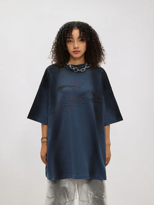 Liber Women's SS Hip-Hop Printed Round Neck Short Sleeve Loose T-Shirt