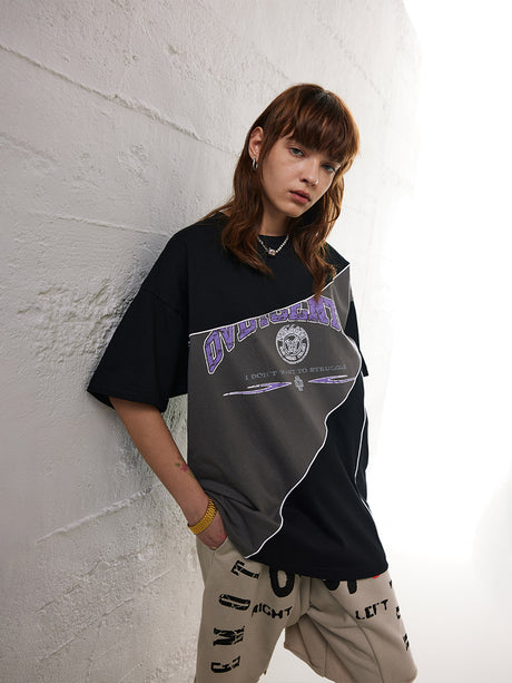 Liber Women's SS Hip-Hop Printed Round Neck Short Sleeve Loose T-Shirt