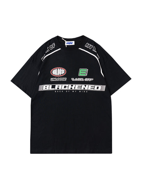 Liber Men's SS Hip-Hop Printed Round Neck Short Sleeve Loose T-Shirt