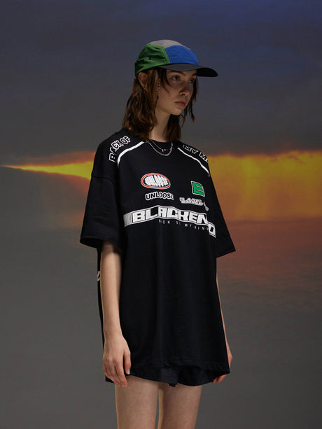 Liber Men's SS Hip-Hop Printed Round Neck Short Sleeve Loose T-Shirt