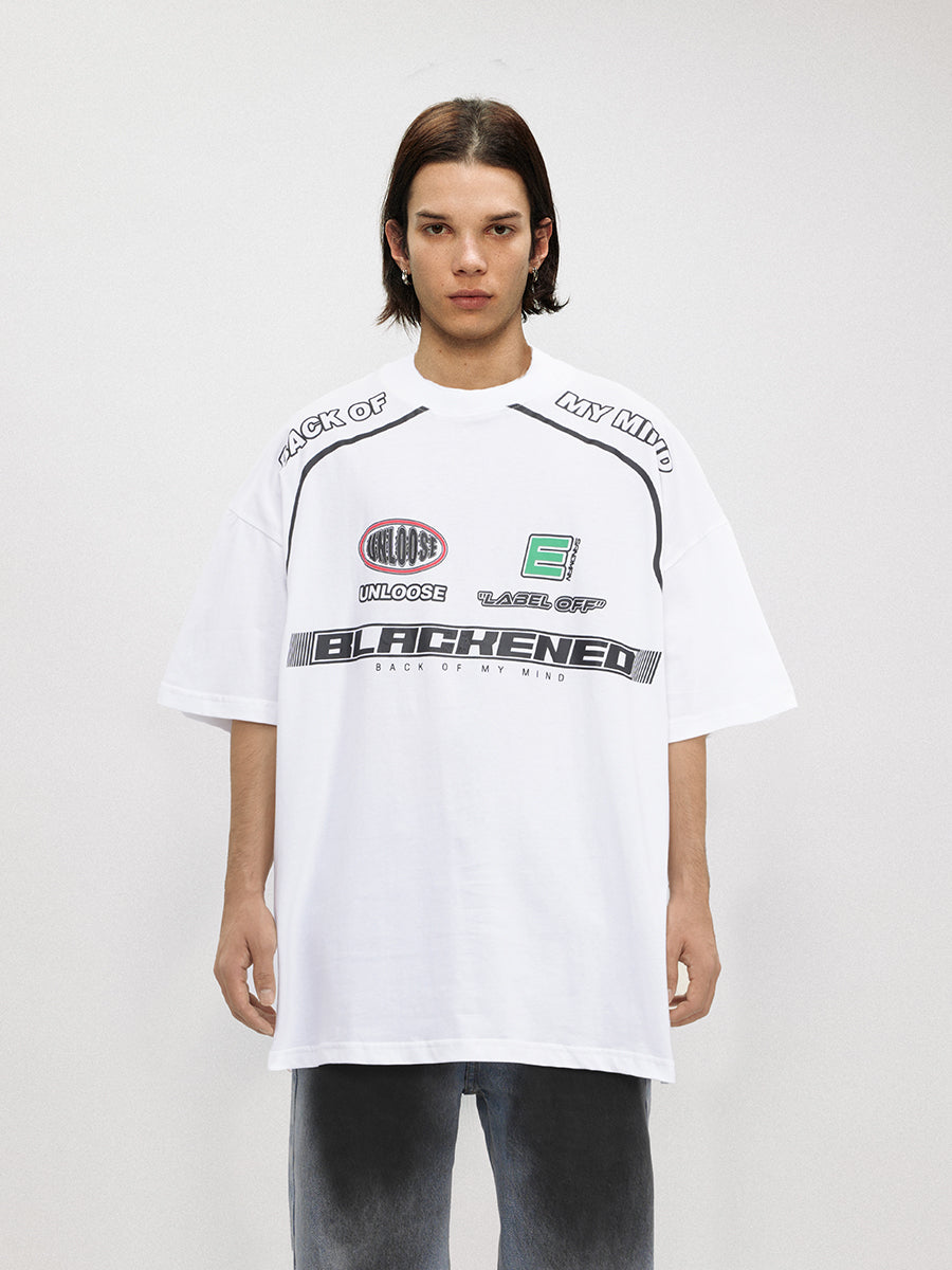 Liber Men's SS Hip-Hop Printed Round Neck Short Sleeve Loose T-Shirt