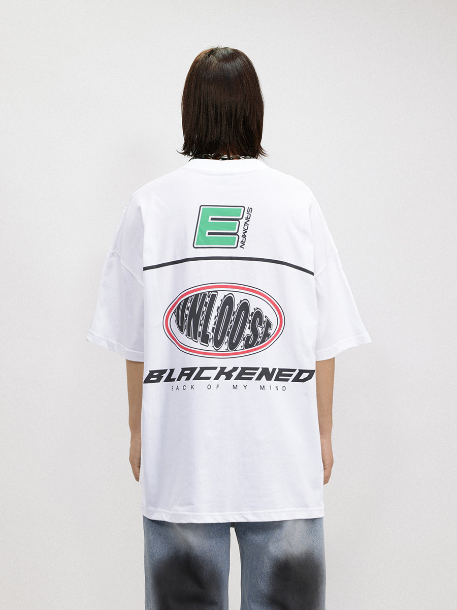 Liber Men's SS Hip-Hop Printed Round Neck Short Sleeve Loose T-Shirt
