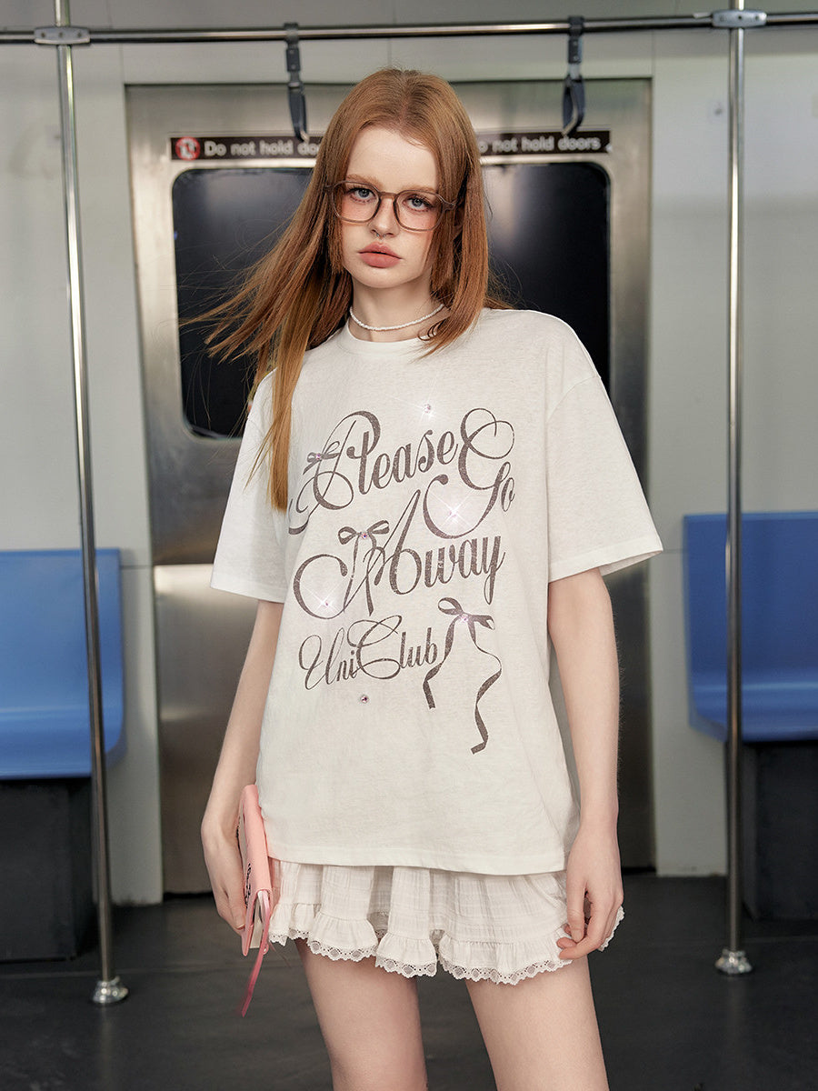 Liber Summer Women's Letter Print Short Sleeve T-Shirt
