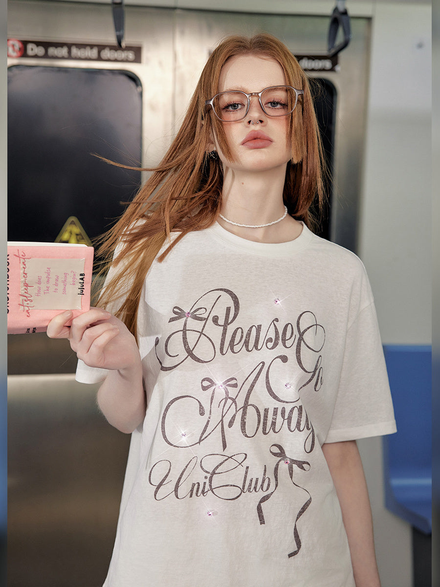 Liber Summer Women's Letter Print Short Sleeve T-Shirt