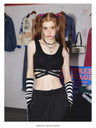 Liber Summer Women's Y2K Letter Irregular Hem Tube Top