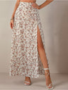 Liber Summer Women's Pastoral Print, Slit A-Line Skirt
