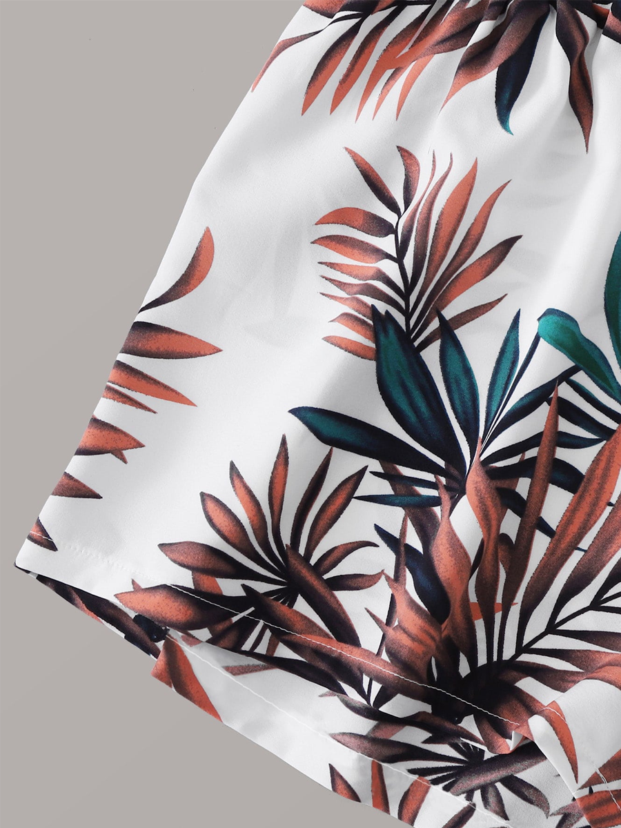 Liber Summer Women's Beach Print V-Neck Sleeveless Loose Two-Piece Suit