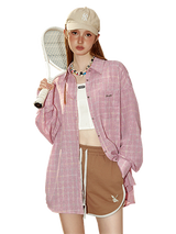 Liber Women's Summer Y2K Plaid Shirt