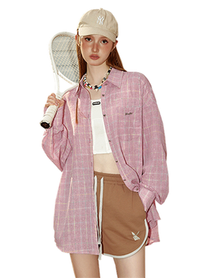 Liber Women's Summer Y2K Plaid Shirt