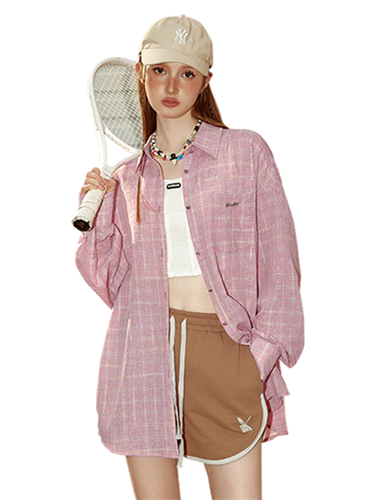 Liber Women's Summer Y2K Plaid Shirt