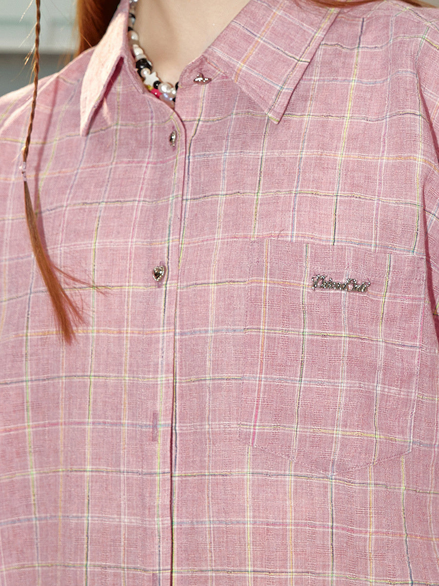 Liber Women's Summer Y2K Plaid Shirt