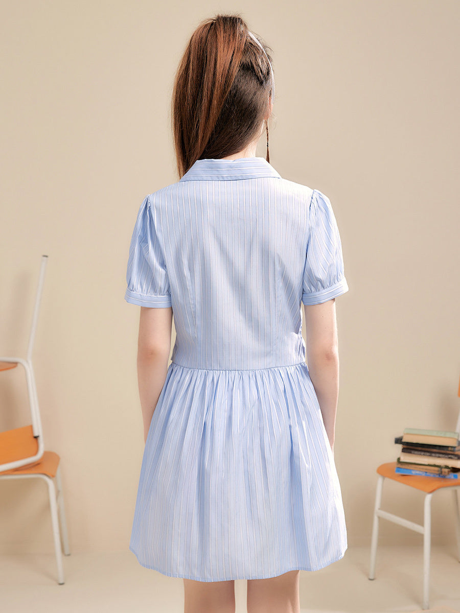 Liber Women's Summer Bow Tie Shirt Dresses
