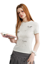 Liber Women's Summer Y2K Letter and Bow Tie Design T-Shirt