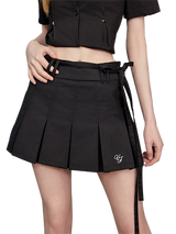 Liber Women's Summer Y2K Solid Pleated Skirt