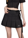 Liber Women's Summer Y2K Solid Pleated Skirt