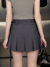 Liber Women's Summer Y2K Solid Pleated Skirt
