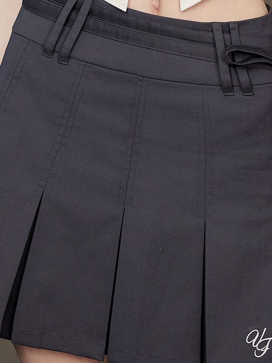 Liber Women's Summer Y2K Solid Pleated Skirt