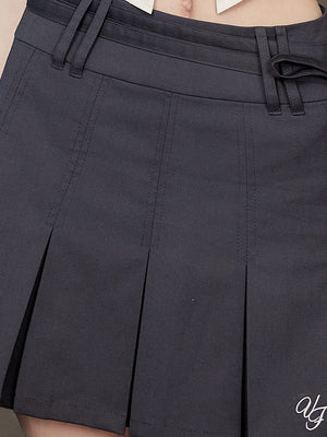 Liber Women's Summer Y2K Solid Pleated Skirt