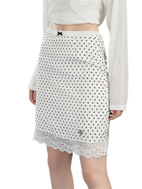 Liber Women's Summer Y2K Polka Dot Patchwork Skirt