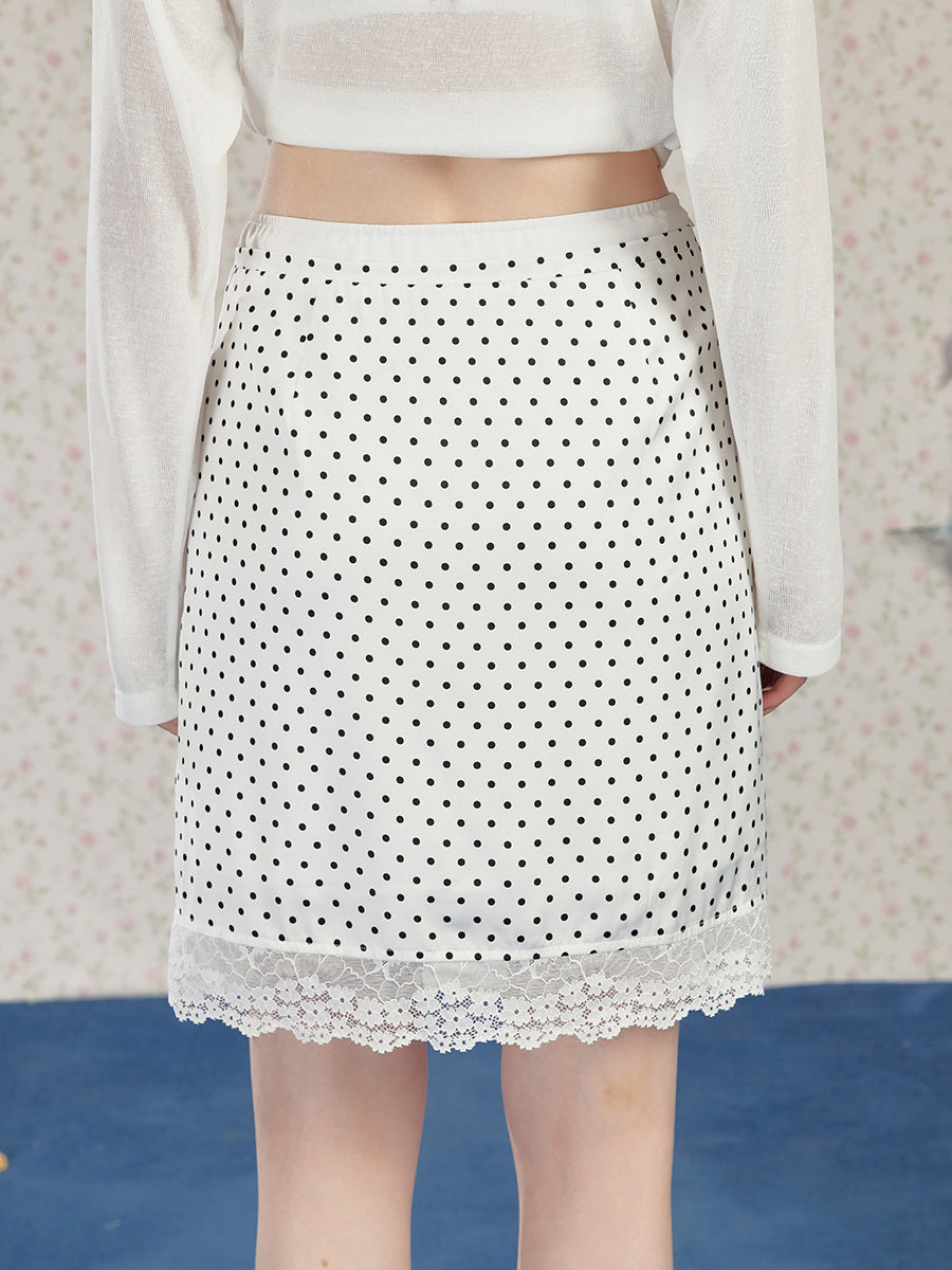 Liber Women's Summer Y2K Polka Dot Patchwork Skirt