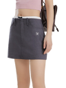 Liber Women's Summer Solid Letter Embroidery Suit Fabric Skirt