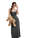 Liber Women's Summer Y2K Solid Sleeveless Maxi Dresses