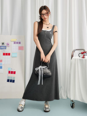 Liber Women's Summer Y2K Solid Sleeveless Maxi Dresses