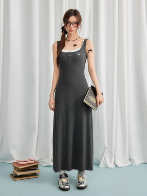 Liber Women's Summer Y2K Solid Sleeveless Maxi Dresses
