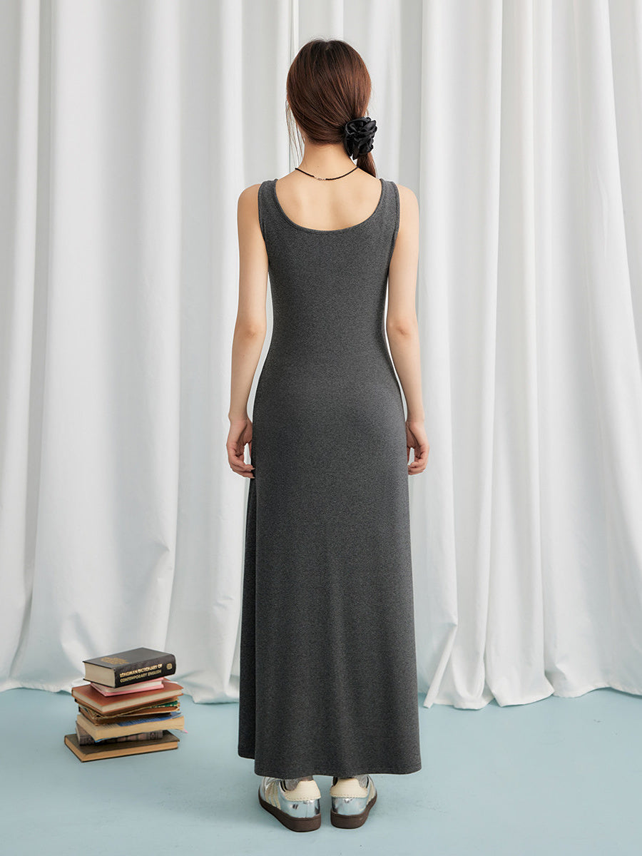 Liber Women's Summer Y2K Solid Sleeveless Maxi Dresses