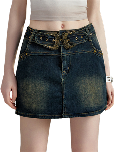 Liber Women's Summer Y2K Denim Skirt