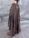 Liber Women's Summer Ruffle A-Line Skirt