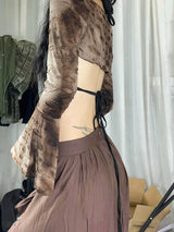 Liber Women's Summer Ruffle A-Line Skirt