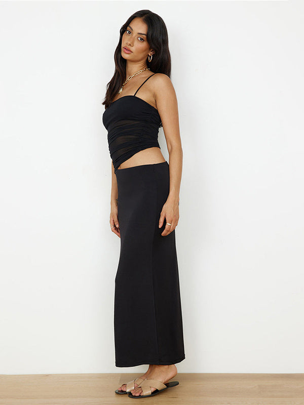 Liber Women's Summer Asymmetric Design Camisole 2-piece Set