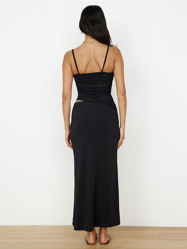 Liber Women's Summer Asymmetric Design Camisole 2-piece Set
