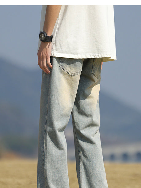 Liber Men's Solid Bootcut Jeans