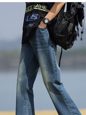 Liber Men's Solid Bootcut Jeans