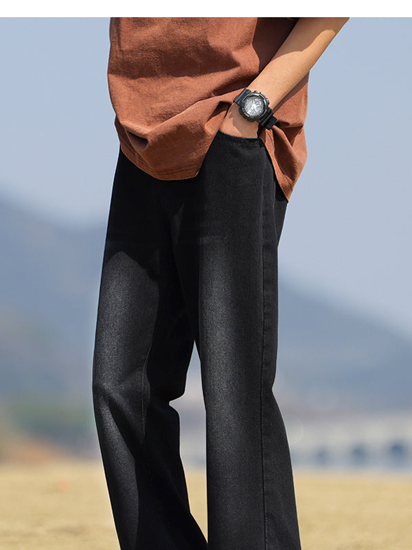 Liber Men's Solid Bootcut Jeans