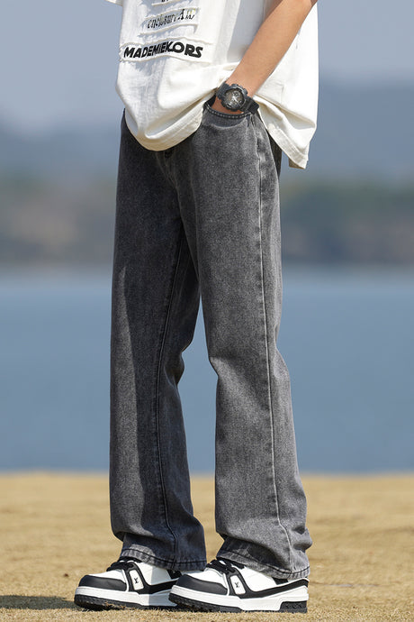 Liber Men's Solid Bootcut Jeans