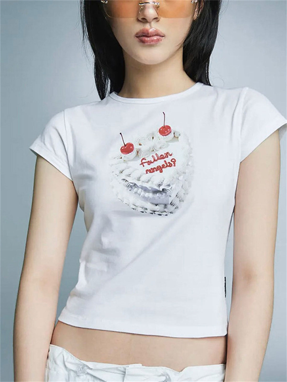 Liber Women's Summer Y2K Cake Printed T-Shirt