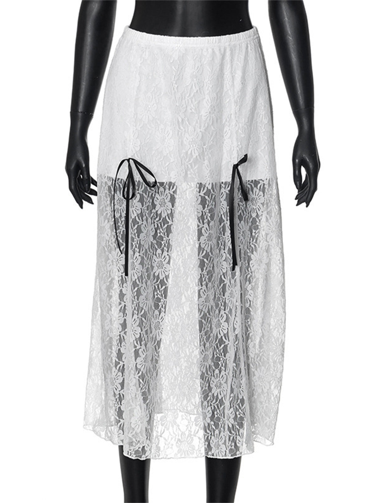 Liber Women's Summer Y2K Lace Skirt