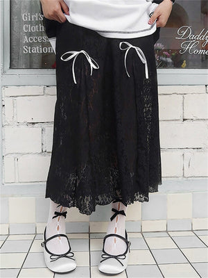 Liber Women's Summer Y2K Lace Skirt