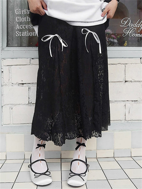 Liber Women's Summer Y2K Lace Skirt