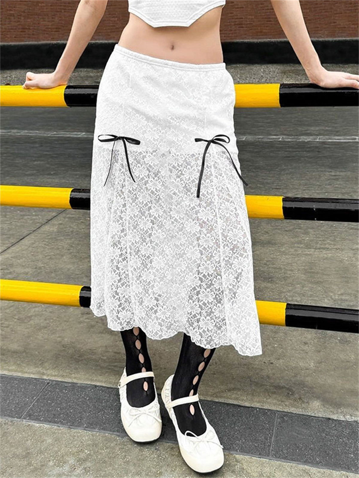 Liber Women's Summer Y2K Lace Skirt