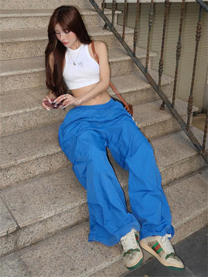 Liber Women's Summer Y2K Solid Color Regular Slim Pants