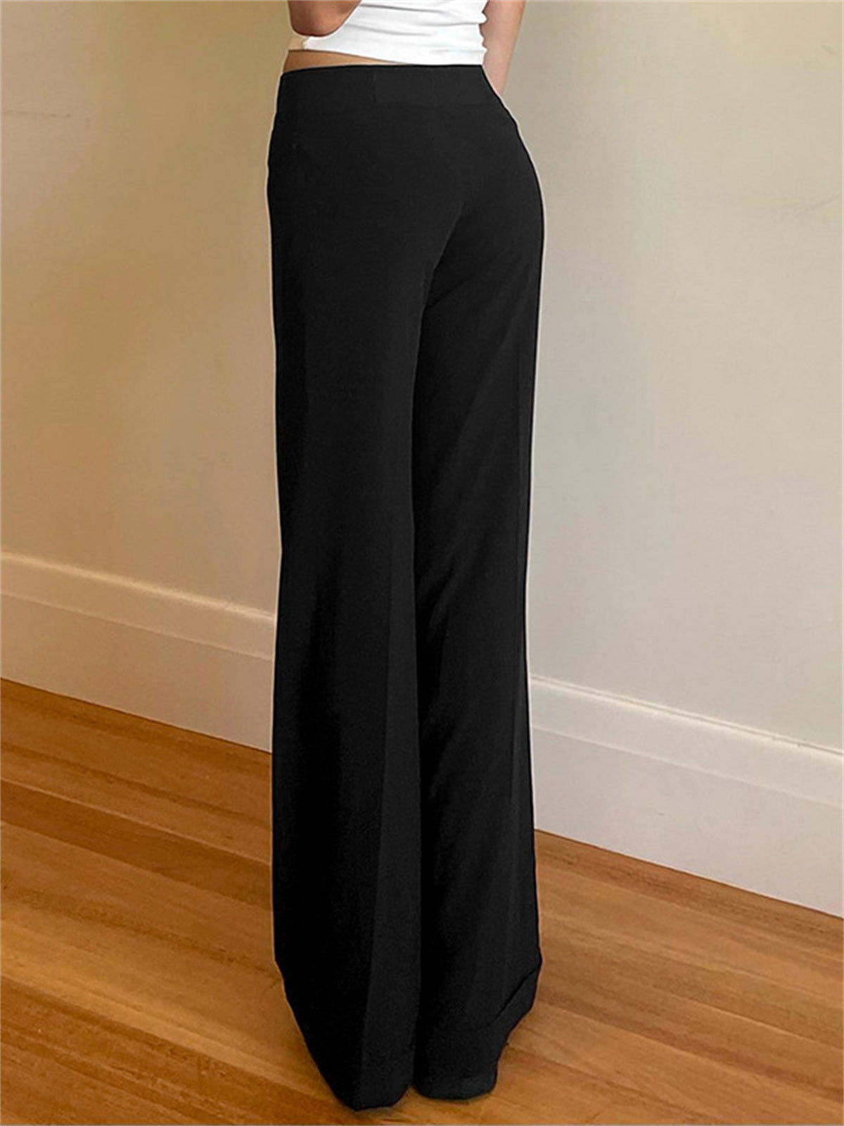 Liber Women's Summer Y2K Solid Flared Pants