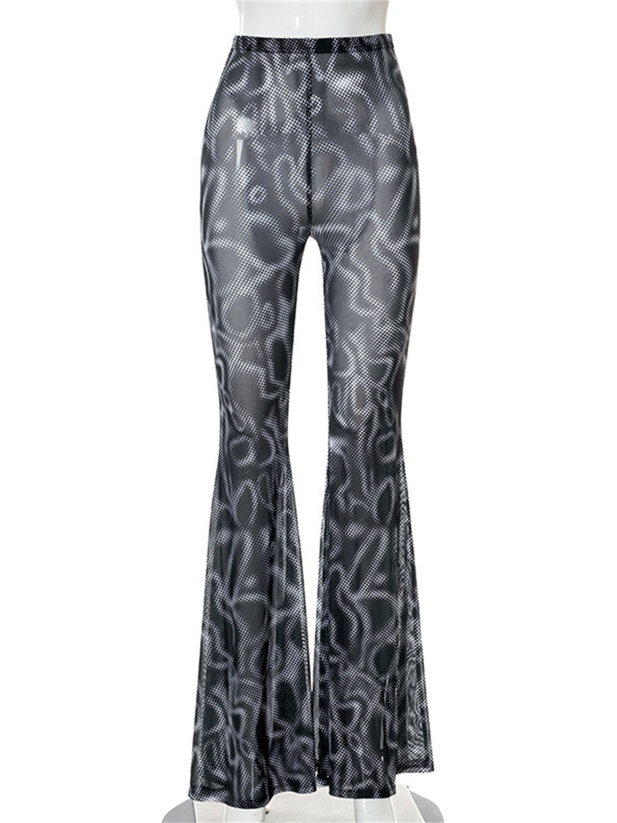 Liber Women's Summer Y2K Print Flared Pants