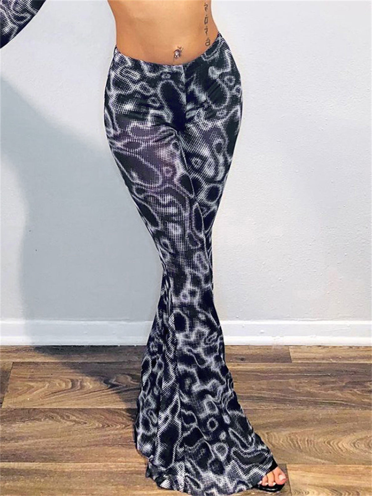 Liber Women's Summer Y2K Print Flared Pants