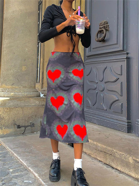 Liber Women's Summer Y2K Print Regular Fit Skirt