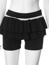 Liber Women's Summer Y2K Ruffle Regular Fit Skirt